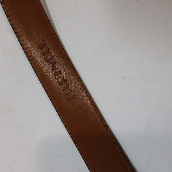 Vintage Hartnell women belt turtle buckle y2k leather brown animal  printed M - Picture 6 of 8